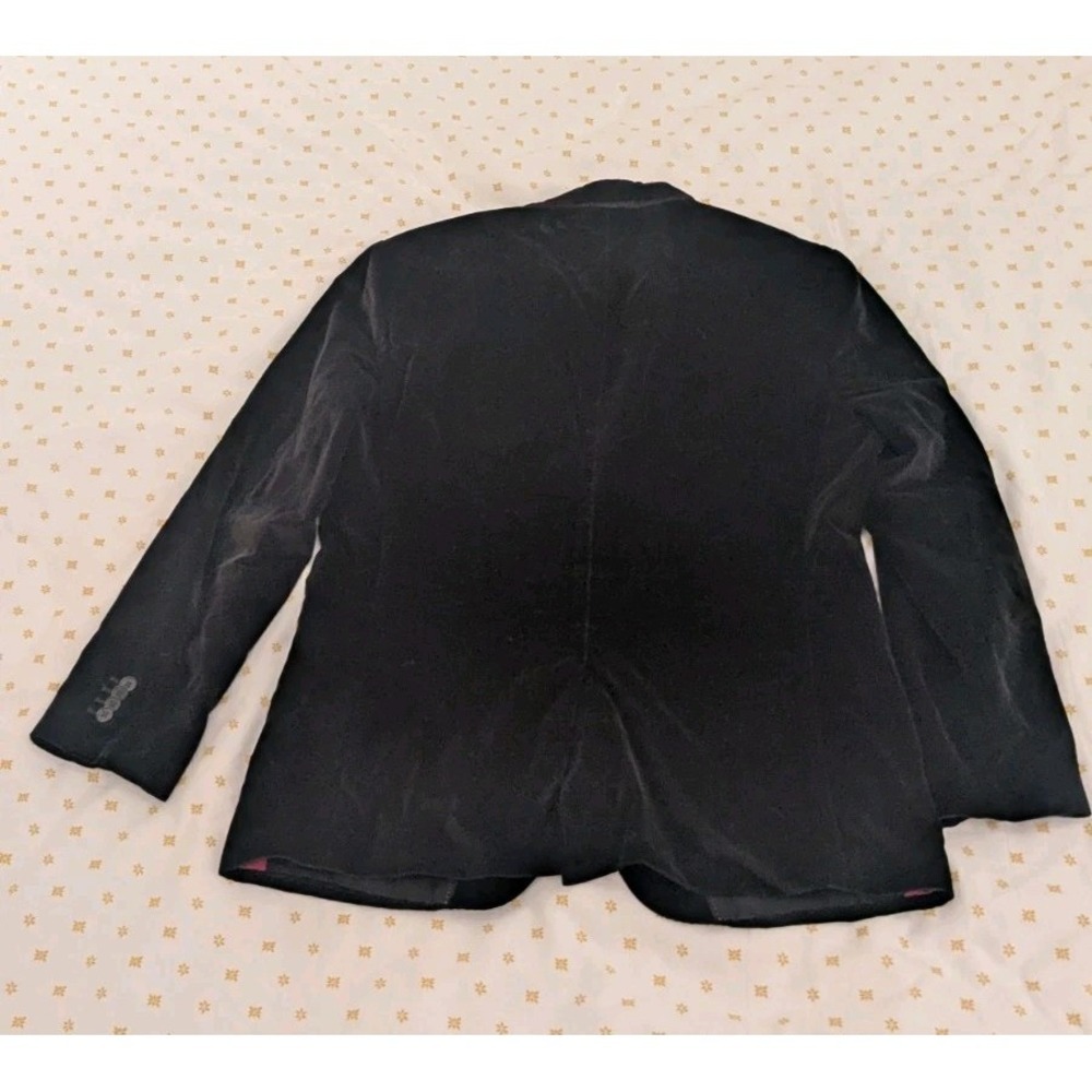 Banana Republic Blazer 42R Black Velvet Tailored Slim Fit Smoking Lounge Jacket - Picture 2 of 12